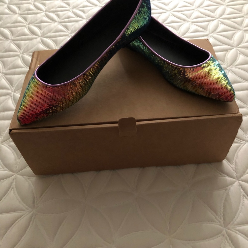 Latch Sequin Pointed Ballet Flats/no box US size is 8